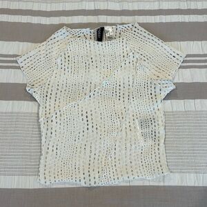 H&M DIVIDED White mesh/fishnet crop top size XS